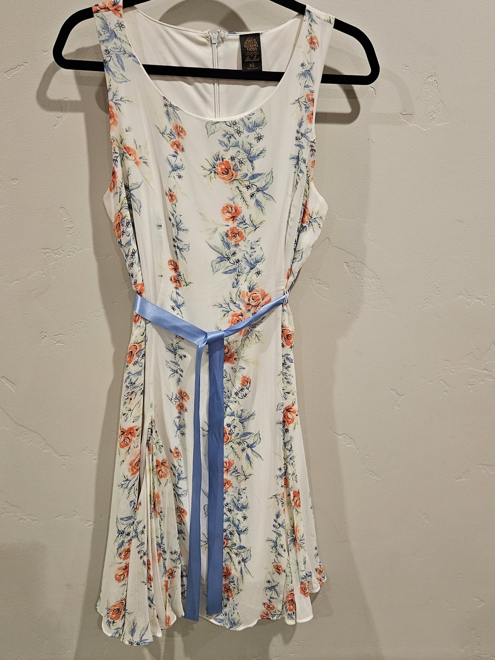 Disney Alice Through The Looking Glass Floral Sleeveless Belted Dress